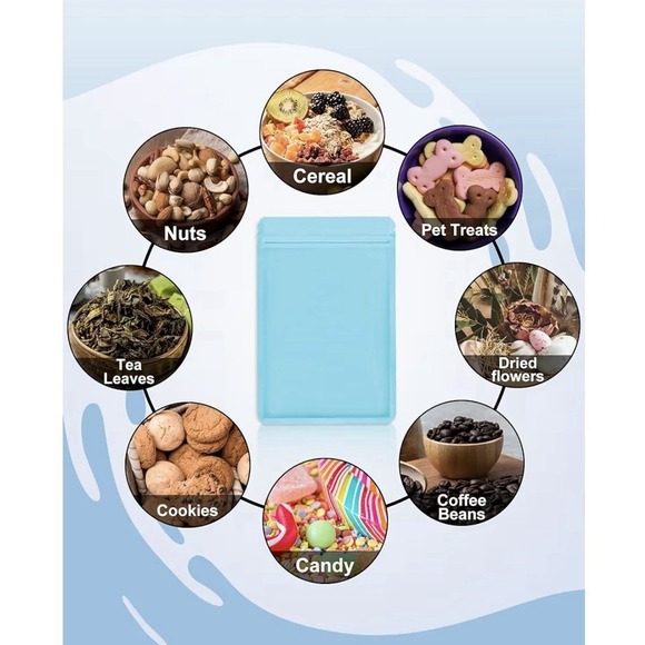 Fireky Blue Proof Bags 100pk 5.5" X8.6"Food Storage Resealable Bags - Picture 5 of 9